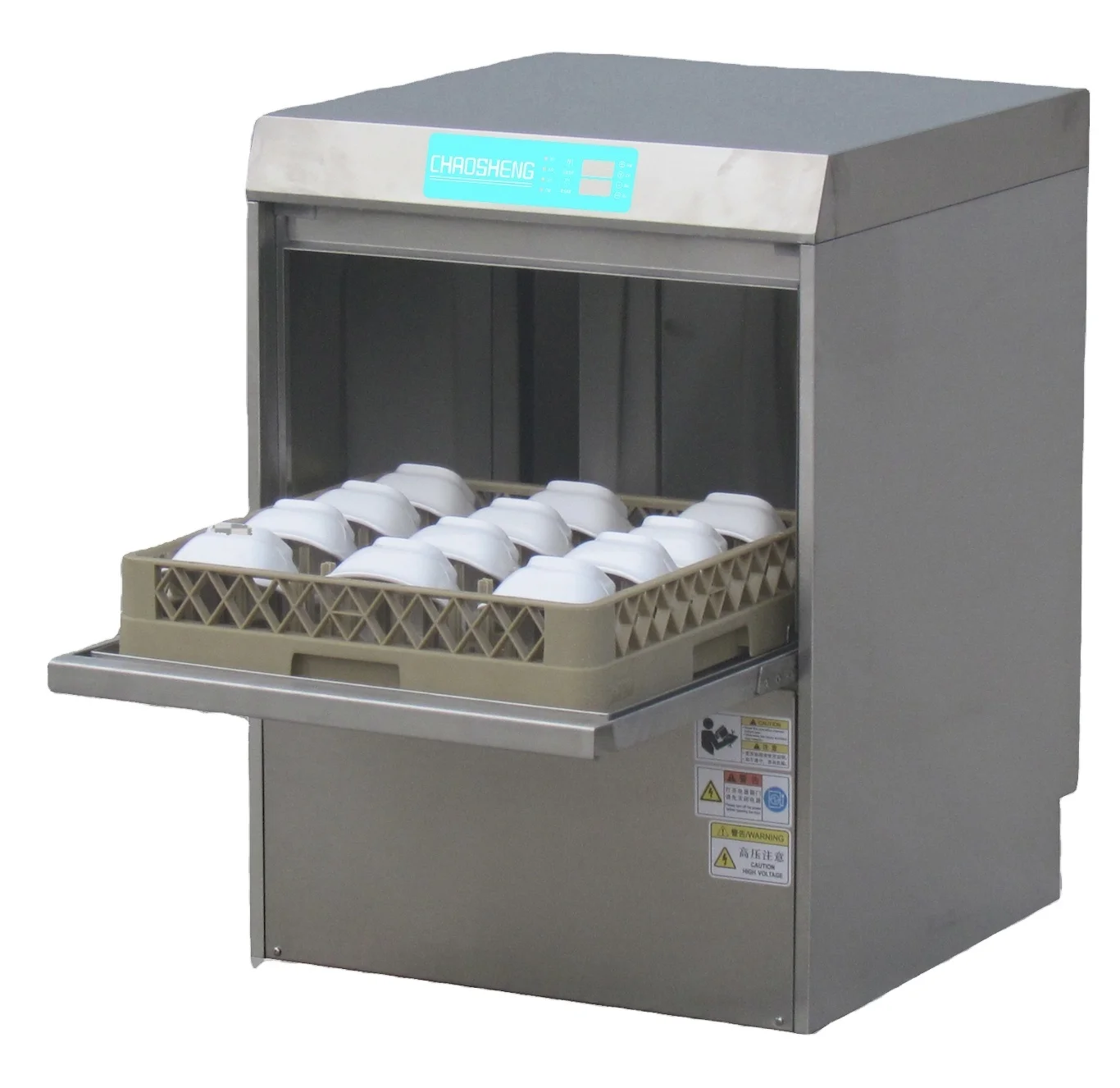 Commercial Kitchen Undercounter 50 Table Top Double Built-in Dishwasher 120x44 Stainless Steel English Manual Dish Washer 380