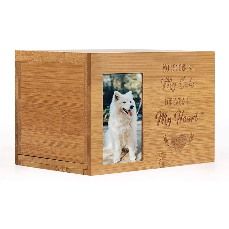 Manufacturers wholesale customization Animal funeral supplies dog cat Pull cover seal wooden coffic urns for pet