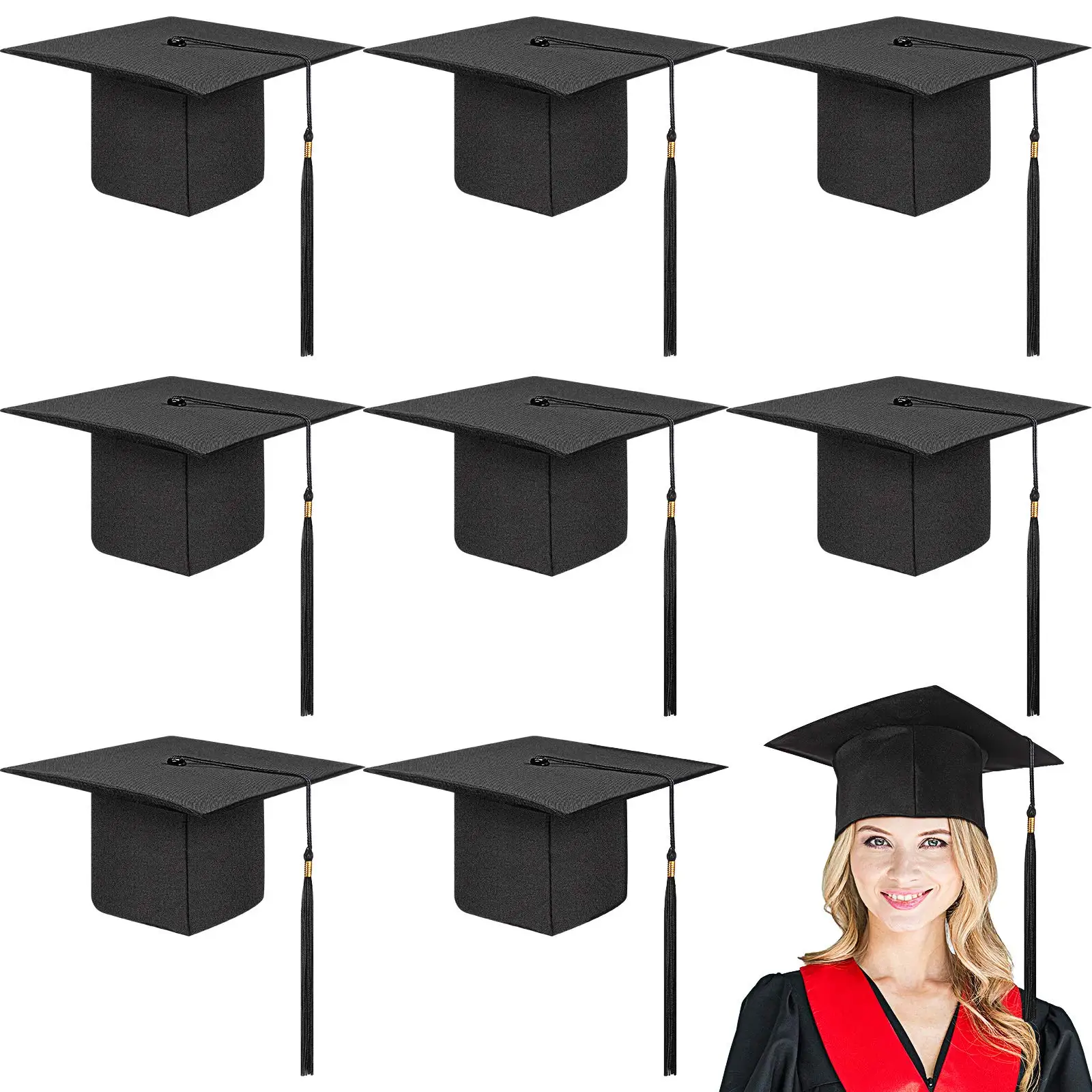 Custom logo environmental protection cardboard Graduation Cap  with Tassel Adjustable Adults Graduation Hat Photo Props