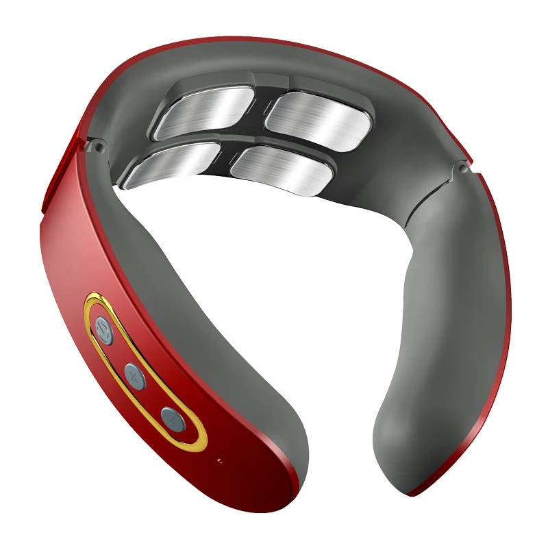 Multi functional  four heads tens low frequency pulses neck massager