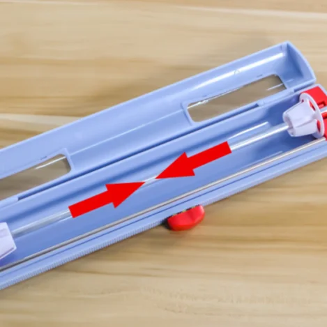 
Kitchen artifact adjustable kitchen supplies hidden sliding knife type cling film cutter 