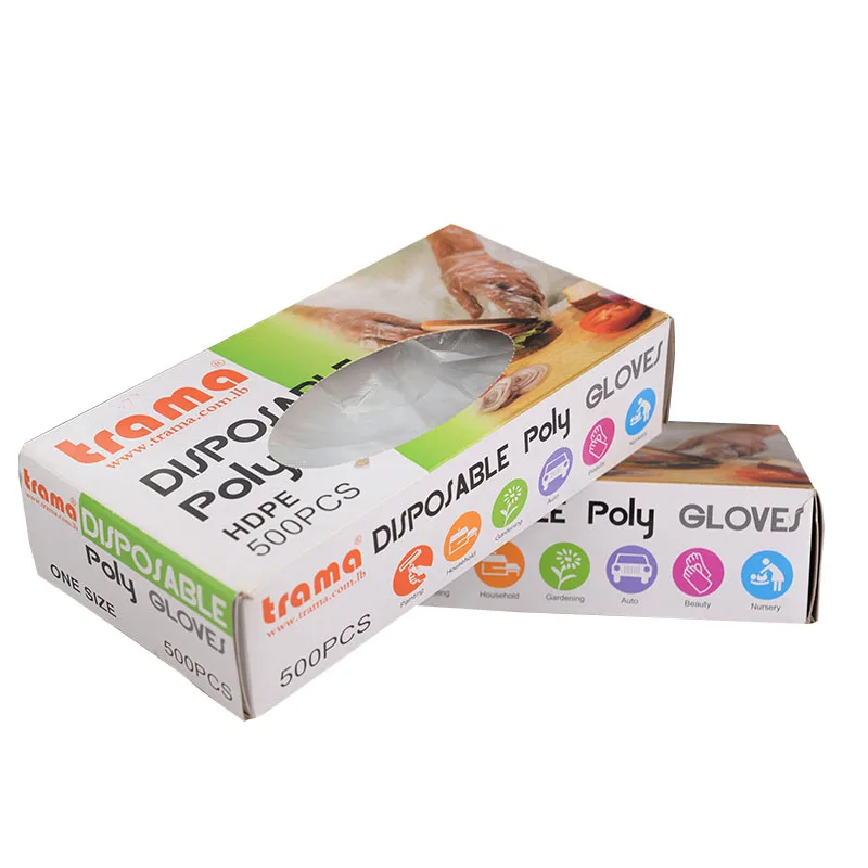 Cheap disposable transparent plastic gloves