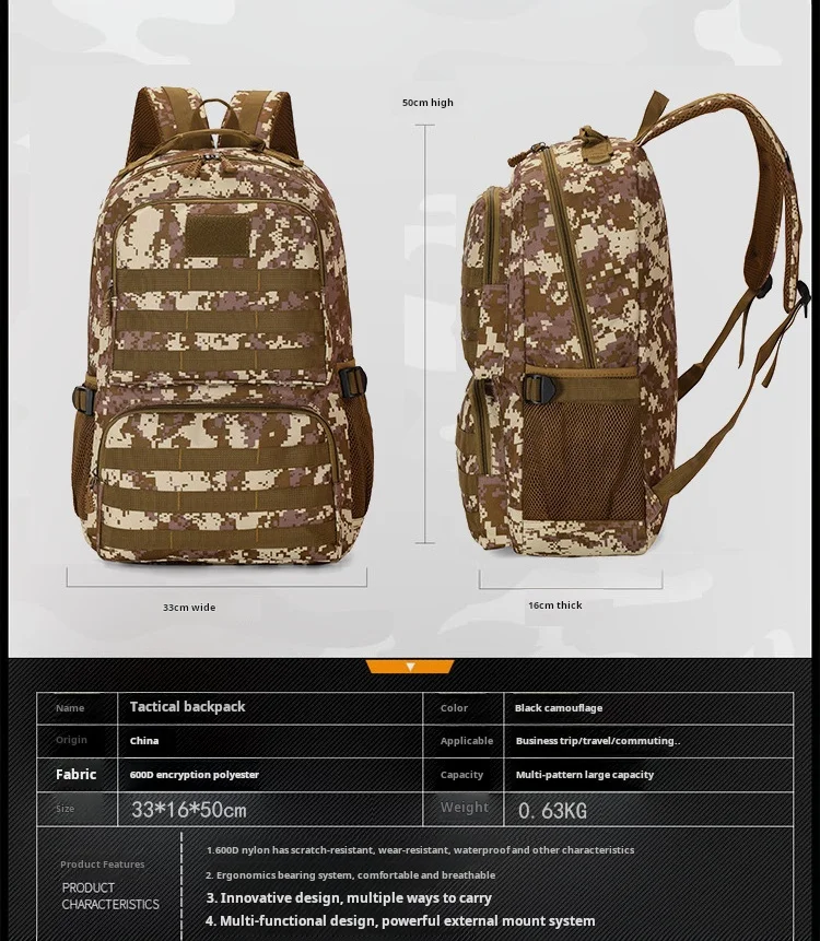 Bulk Order Promotional Backpack with Custom Logo Large Capacity Design for Travel Hiking Sports and Camping