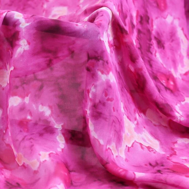 custom 100%pure silk floral digital printed silk chiffon fabric