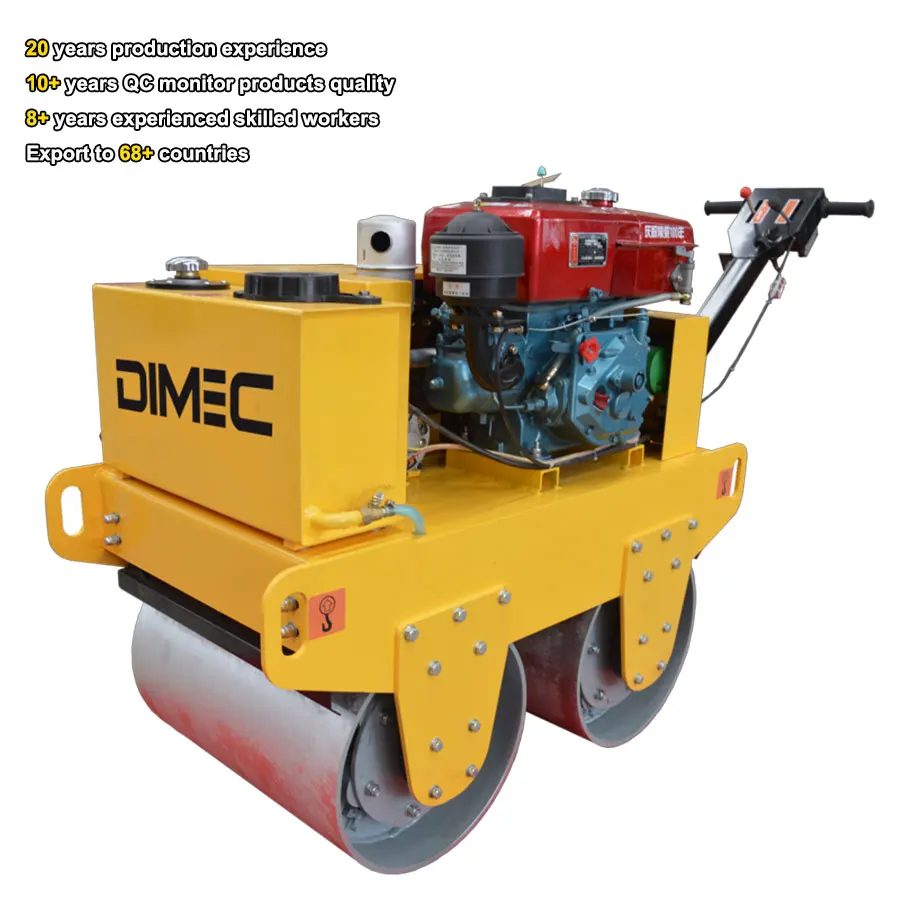 PME-R600 Mini Hand Bitumen Dirt Hydraulic Motor Double Wheels Vibration Road Vibro Roller