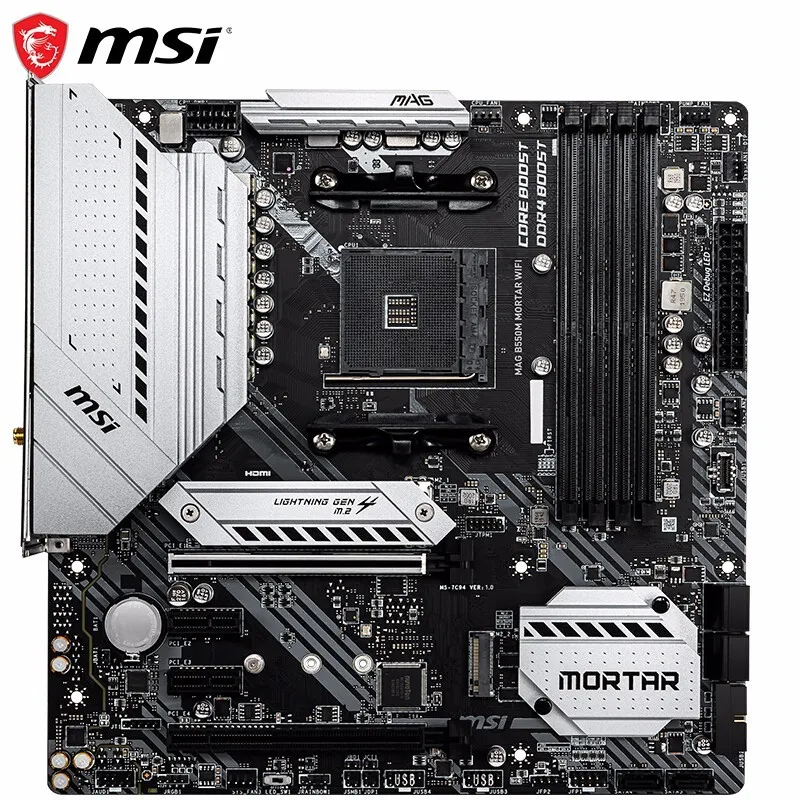  Материнская плата MSI MAG B550M с рамой WIFI AM4 AMD B550 SATA 6 ГБ/сек. Micro