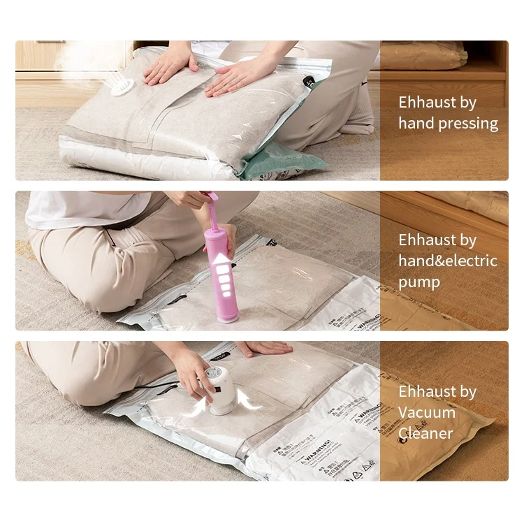 PA+PE vacuum storage bag for space saving storage bags for clothes organizer flat vacuum compression bags