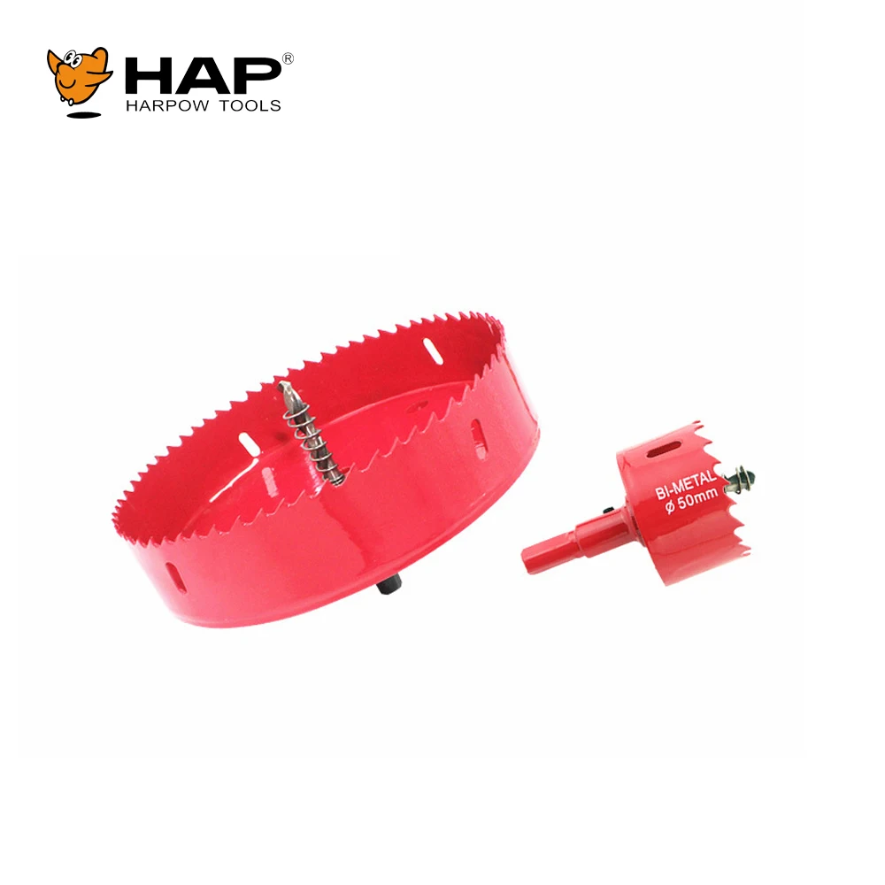 Various Size Red Color High Speed Steel Bi-Metal Hole Saw Core Drill Bit for Cutting on Steel Aluminium