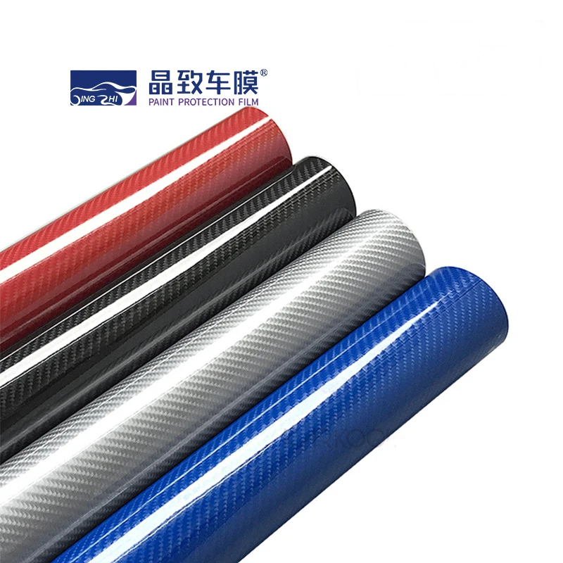 Самоклеящаяся Высококачественная 150 микрон 3D углеродное волокно темно-синяя Автомобильная углеродная волоконная виниловая пленка цветная Автомобильная полноразмерная