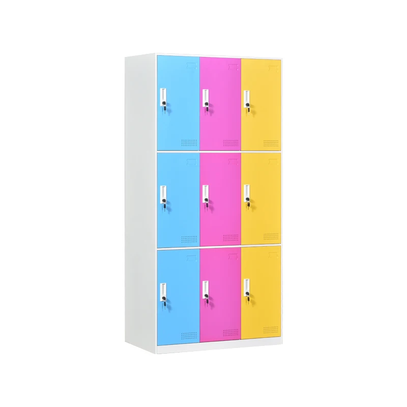 Manufacturers Selling Cloth Closet Wardrobe 9 Door Chinese Metal Locker