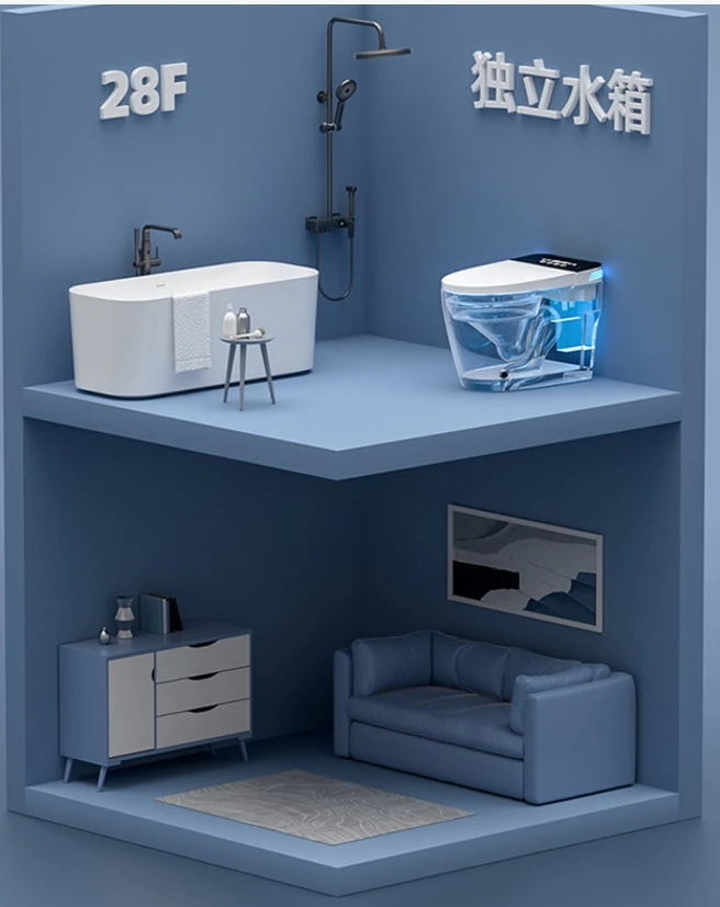 China Auto Flush Floor Mounting Black Automate Smart Bidet Automatic Intelligence Bathroom Toilet Bowl With Remote Control