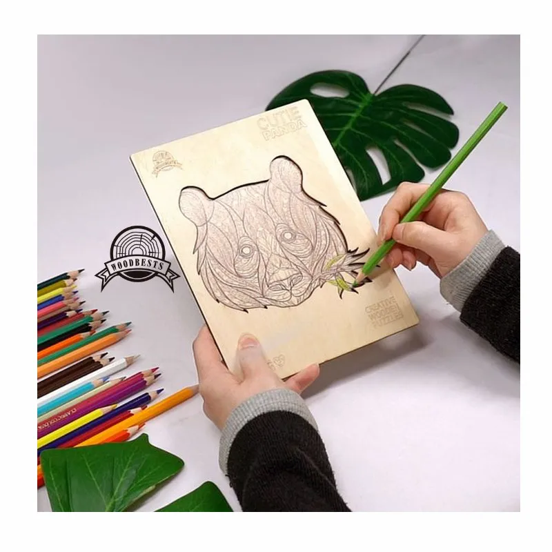 WOODBESTS 3mm all sizes unique design laser cutting plywood wooden jigsaw puzzle game kids best gift