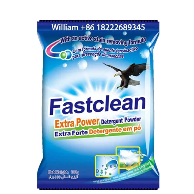 Hot sale 100 gram Fast Clean detergent washing powder for Africa countries.
