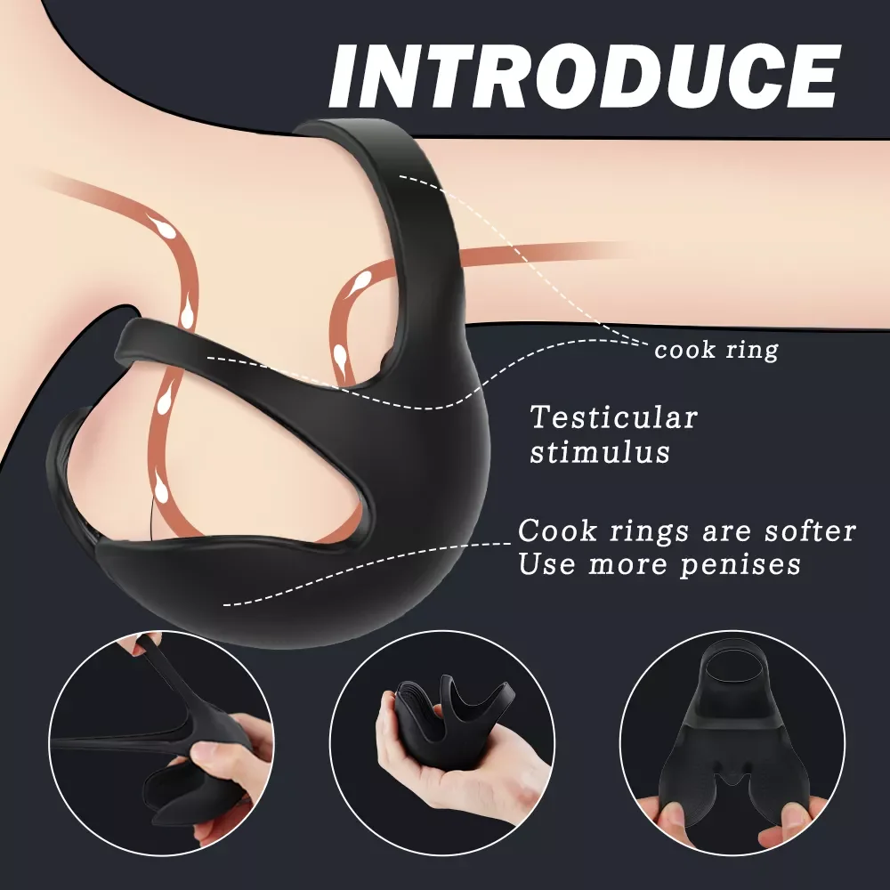 S-HANDE silicone sex toys cock ring Black penis sleeve enhancement  sex toy adult vibration sex toy cock ring for men