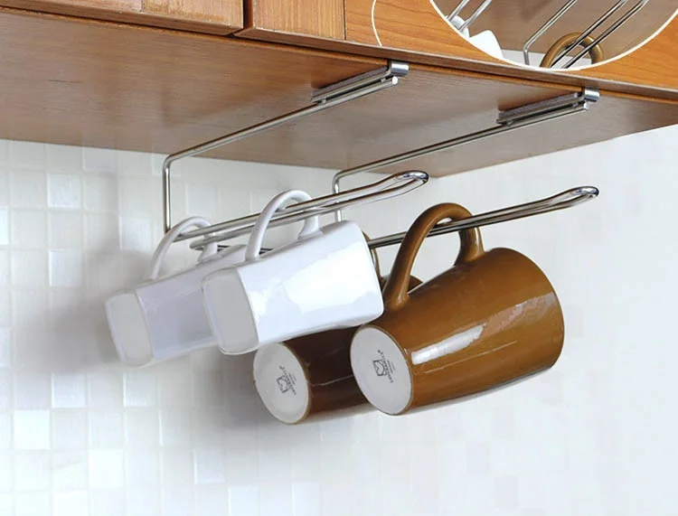 Multifunctional Metal Wire Kitchen Holder Hanging Coffee Mark Cup Drying Rack Hooks for Towel Tea Cup