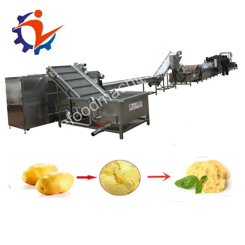 Complete 500 kg-2000 kg/h tapioca sweet potato puree flakes making machine Mashed Potato  yam  production line