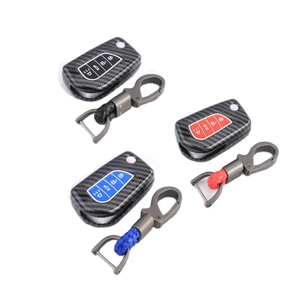 High material  Car Key Case For Toyota carbon fiber Silicone Car Key Cover