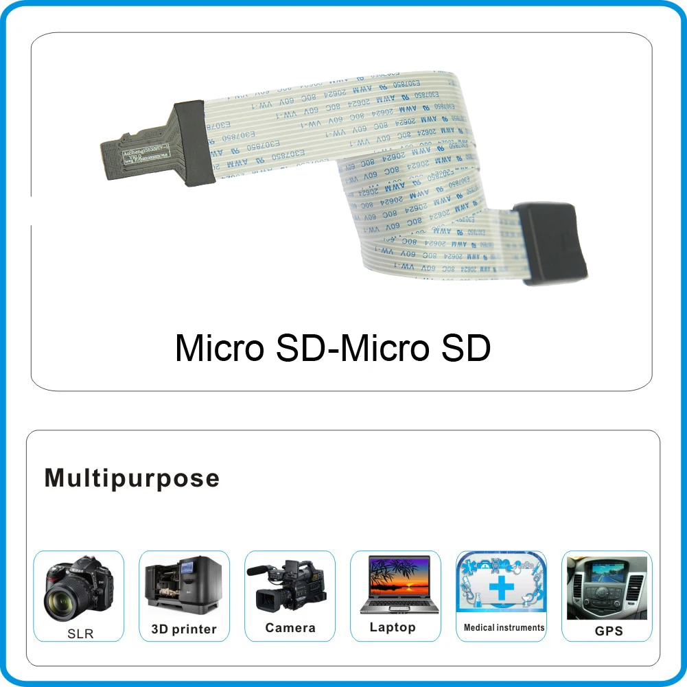 Male SD card to female micro sd card reader extension cable