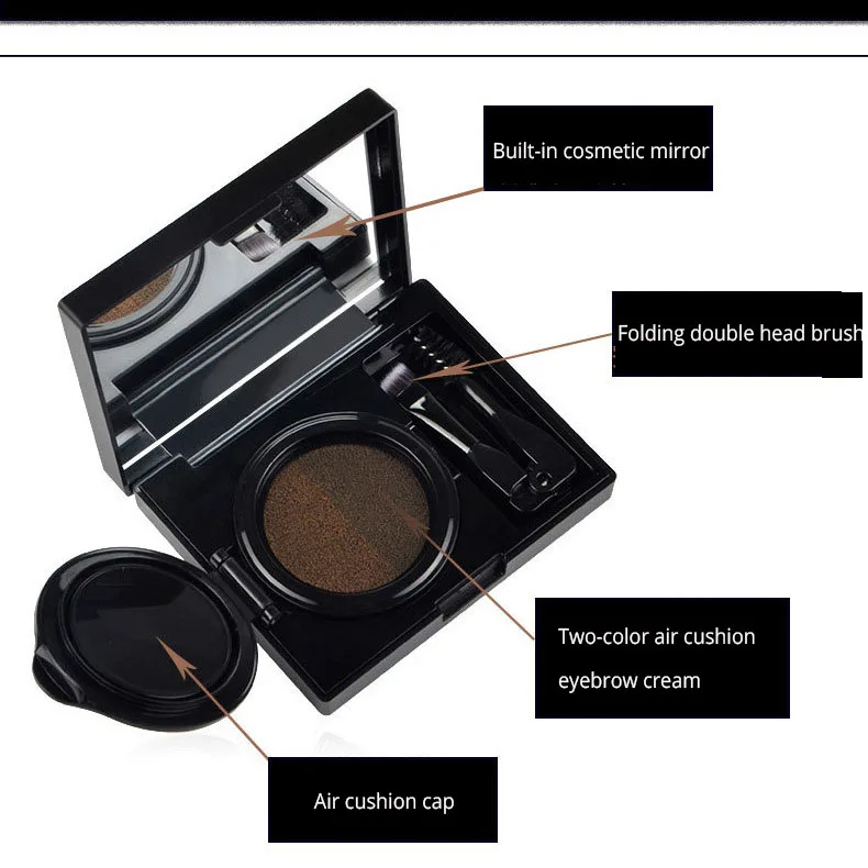 wholesale private label eyebrow dye cream two-color long lasting waterproof air cushion eyebrow gel