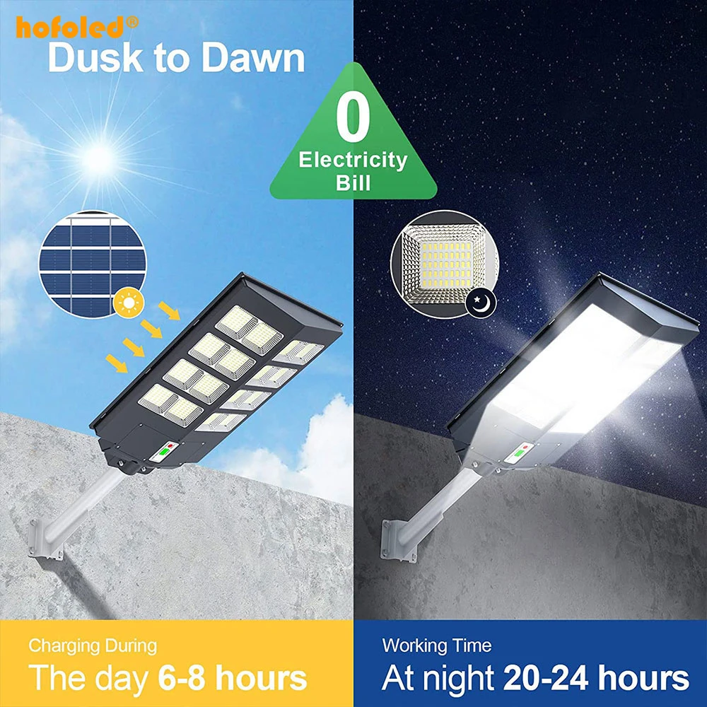High Brightness Outdoor All in One Integrated Dusk to Dawn 600w 800w 1000w 2000 Watt Led Solar Street Light