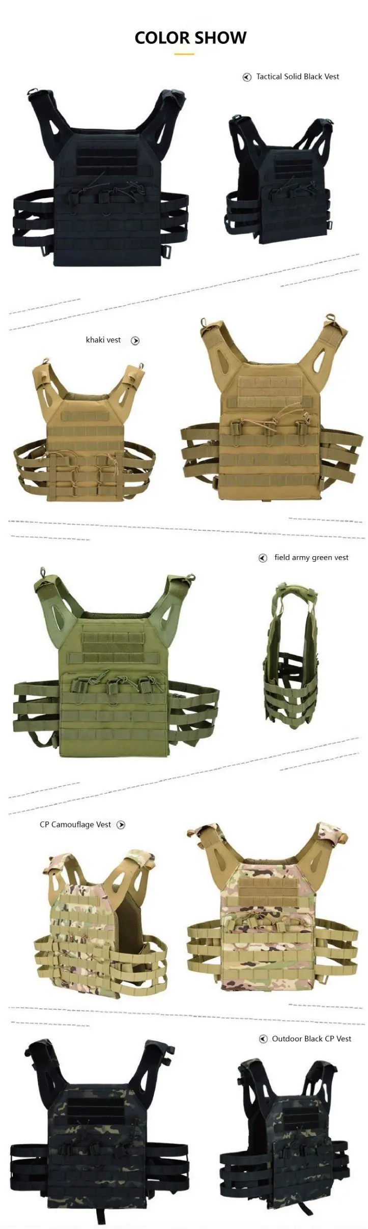 Tactical Gear Acu Cp Camouflage Personal Protective Equipment Jpc Plate Carrier Tactical Vest