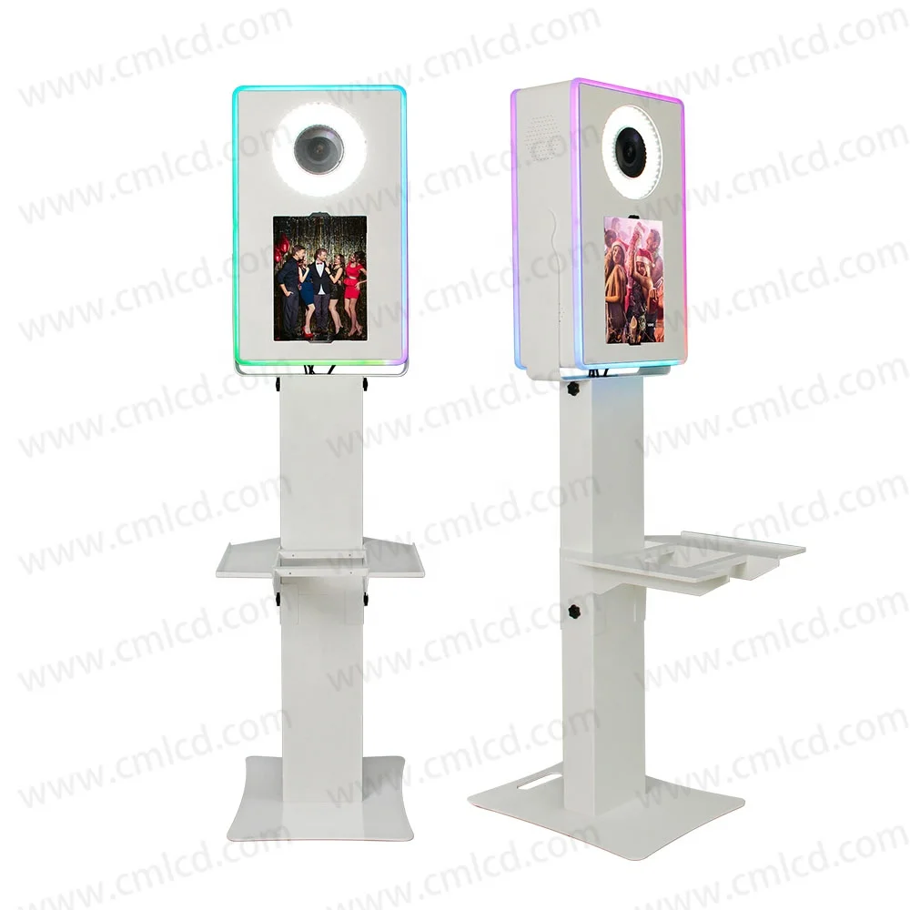 Wedding Celebration Party LED RGB EDGE Light Social Media Dslr iPad Photobooth Support Camera and Printer Photo Booth Machine