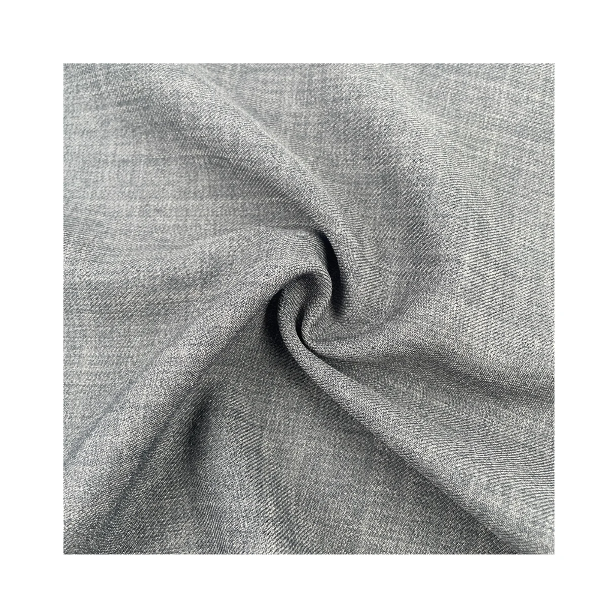 Cotton linen texture double color excellent elasticity soft feeling twill recycled polyester fabric for pants