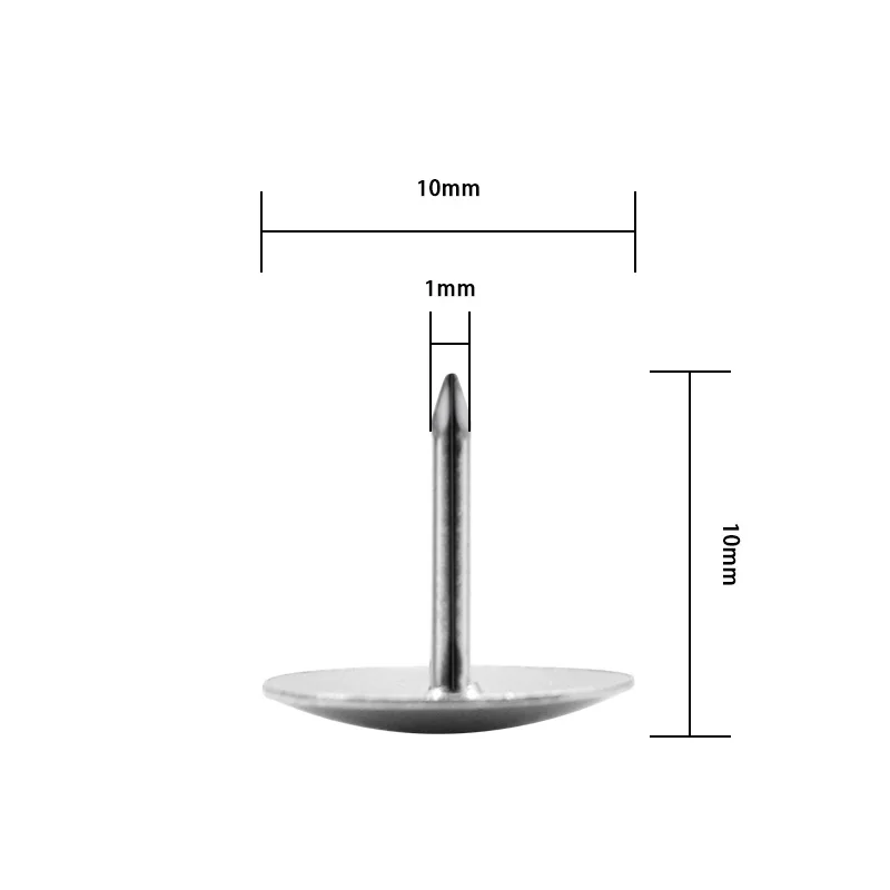 Wholesale 600pcs/box Silver Pushpin Office Picture Tack Flat Head Nickel Plated Thumbtack Round Hat Pushpin