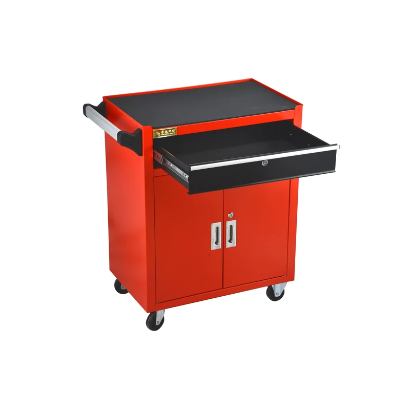 CE Rolling Tool Chest Cart Box Container Garage With 1 Drawer And 1 Cabinet And Back Panel for garage