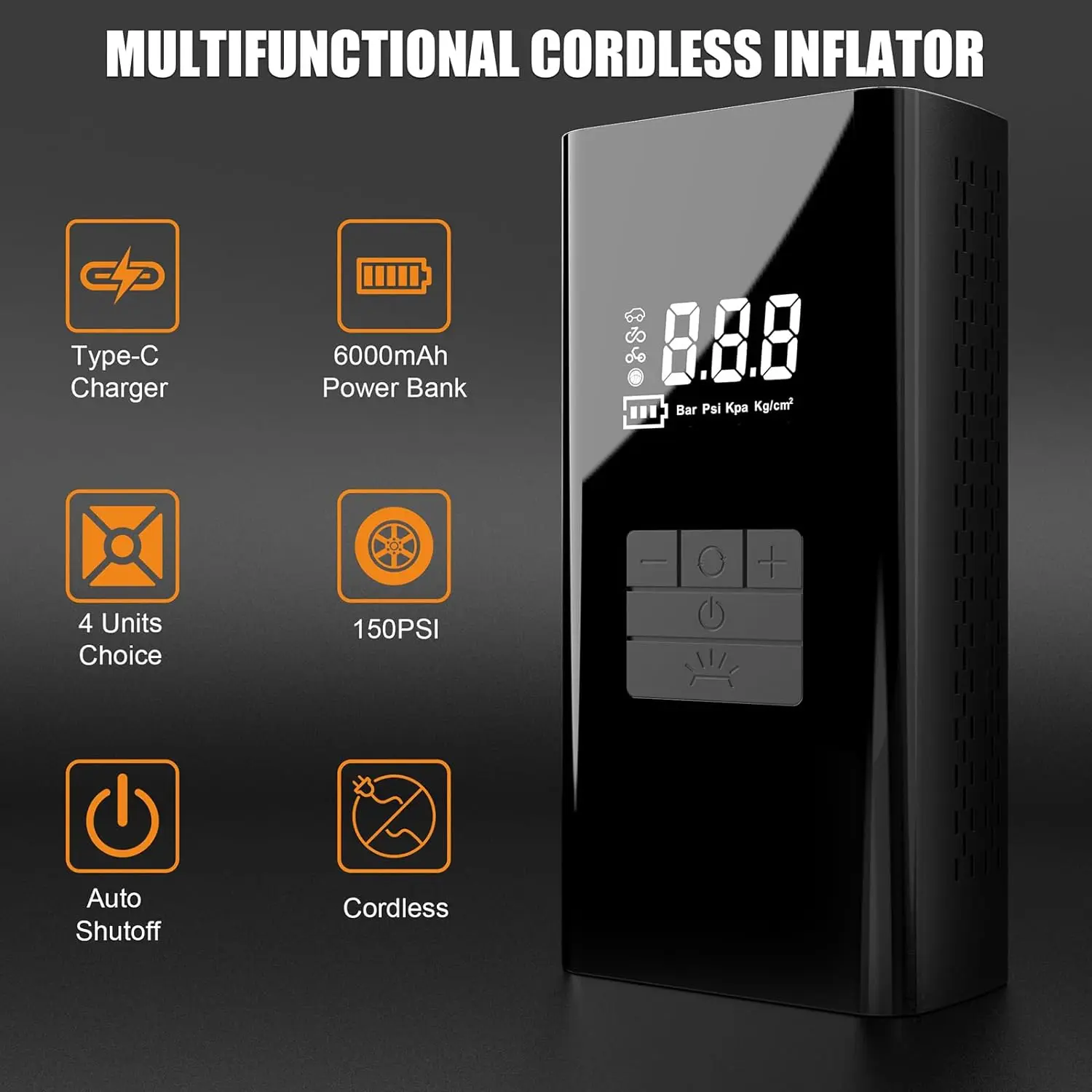 HF-JN058SH Portable Emergency jump starter with inflator New 150PSI car jump starter power bank battery jump starter