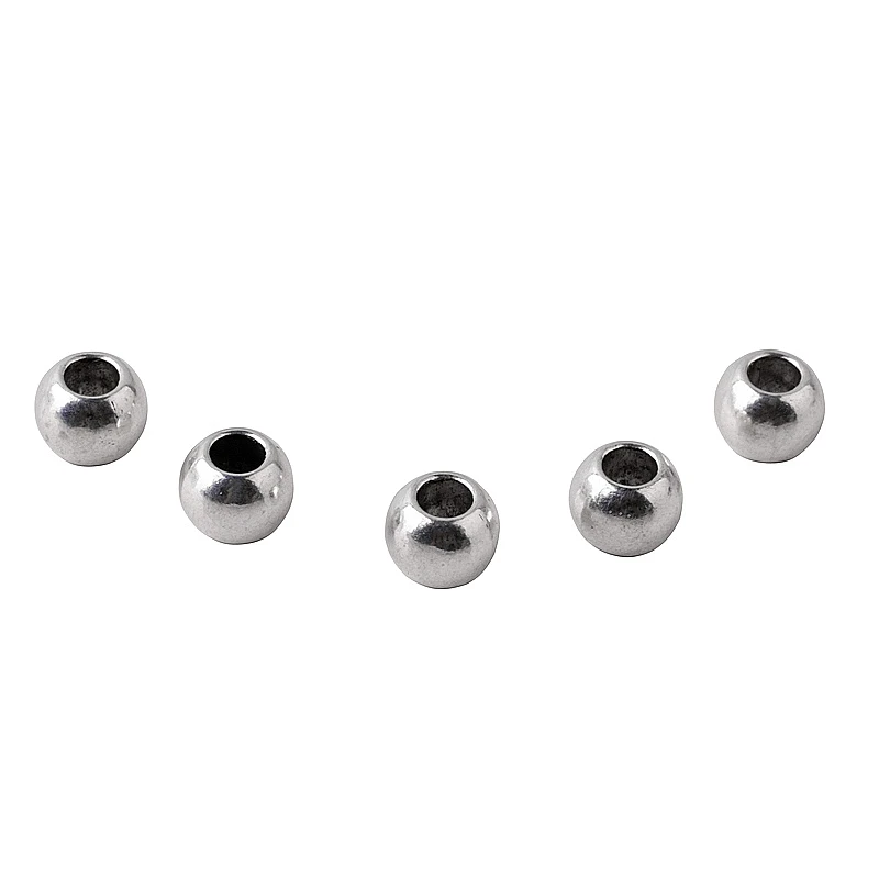 8*10mm Metal Beads in Silver Plated Color 4.5mm Inner Diameter Round Zinc Alloy Bead for Rosary Making