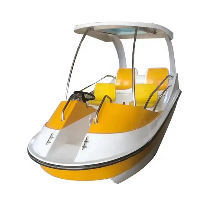 Factory Automatic Drainage Fiberglass Leisure Electric Pedal Boat for Sale
