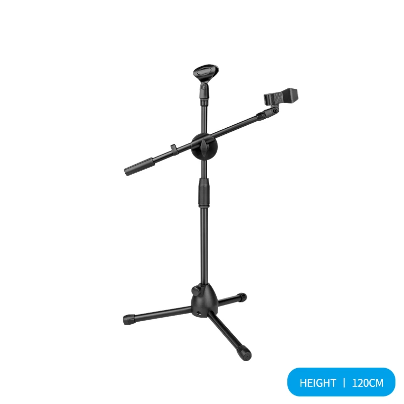 1.2m metal floor stand of microphone withTripod landing support stage microphone support Studio stand
