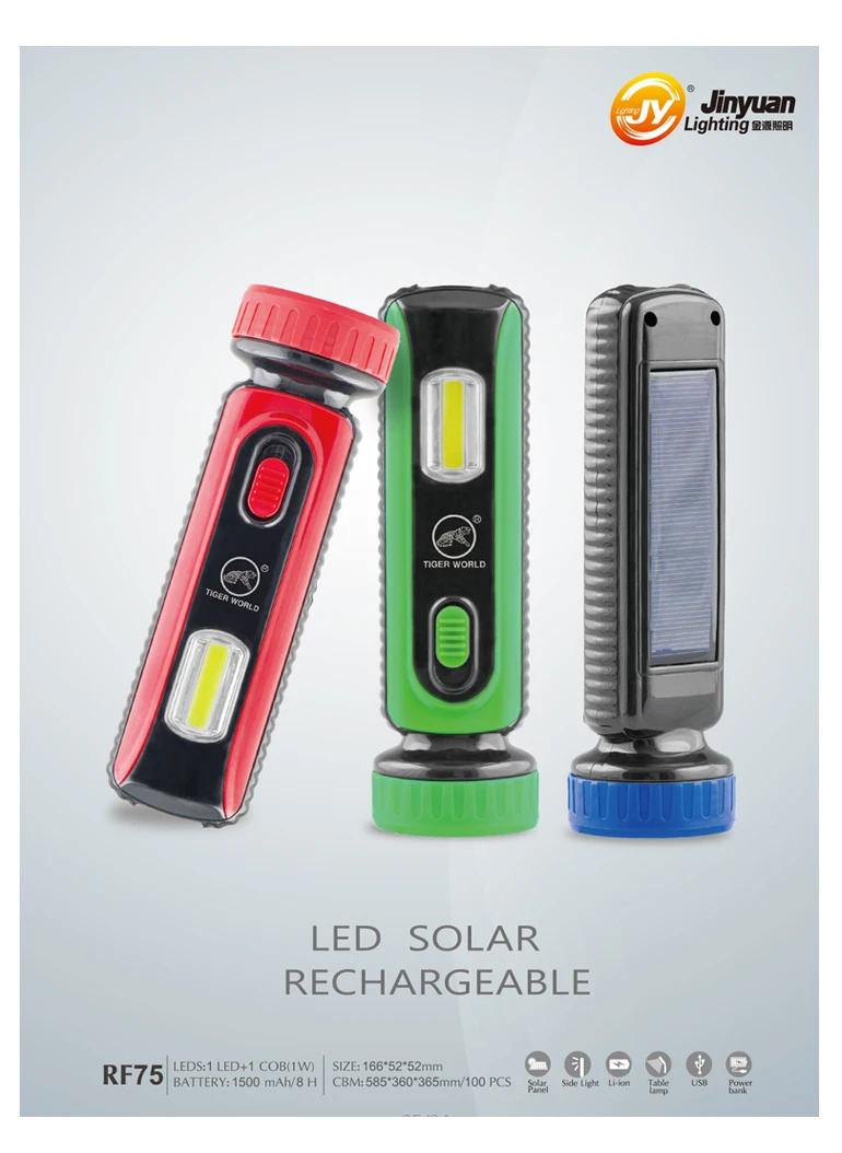 emergency lighting solar power hand held led flashlight usb torch light rechargeable with side light