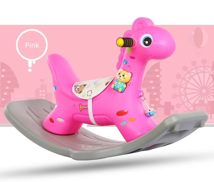 Cheap rocking horse for Kids / Pink Plastic rocking horse for baby / Kids ride on toys