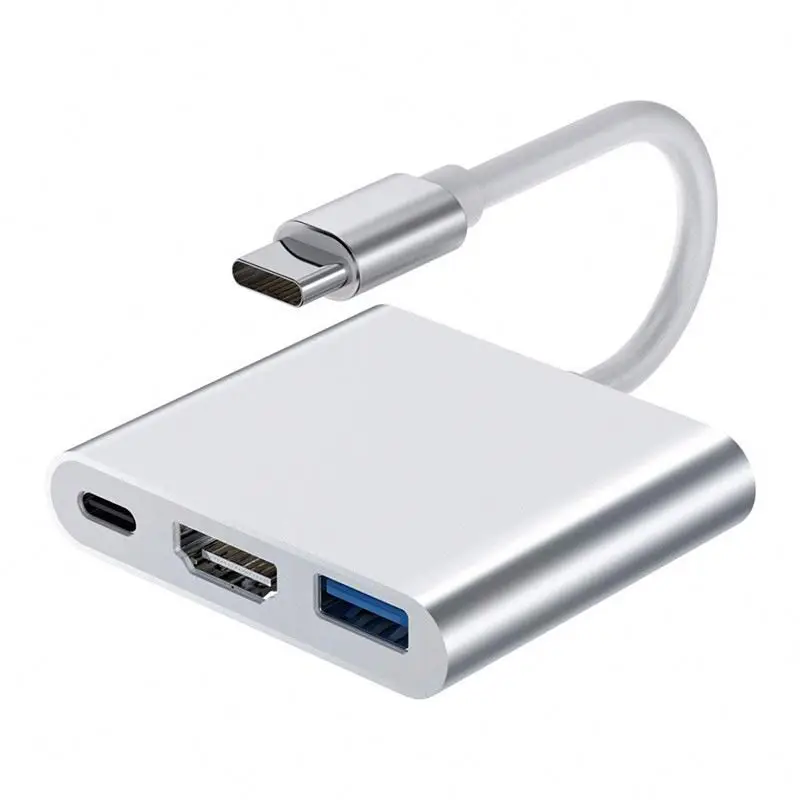 Type C to HDMI USB 3.1 C Type to HDMI 3 In 1 Cable Adapter Supports 1080P 3D Converter Cable