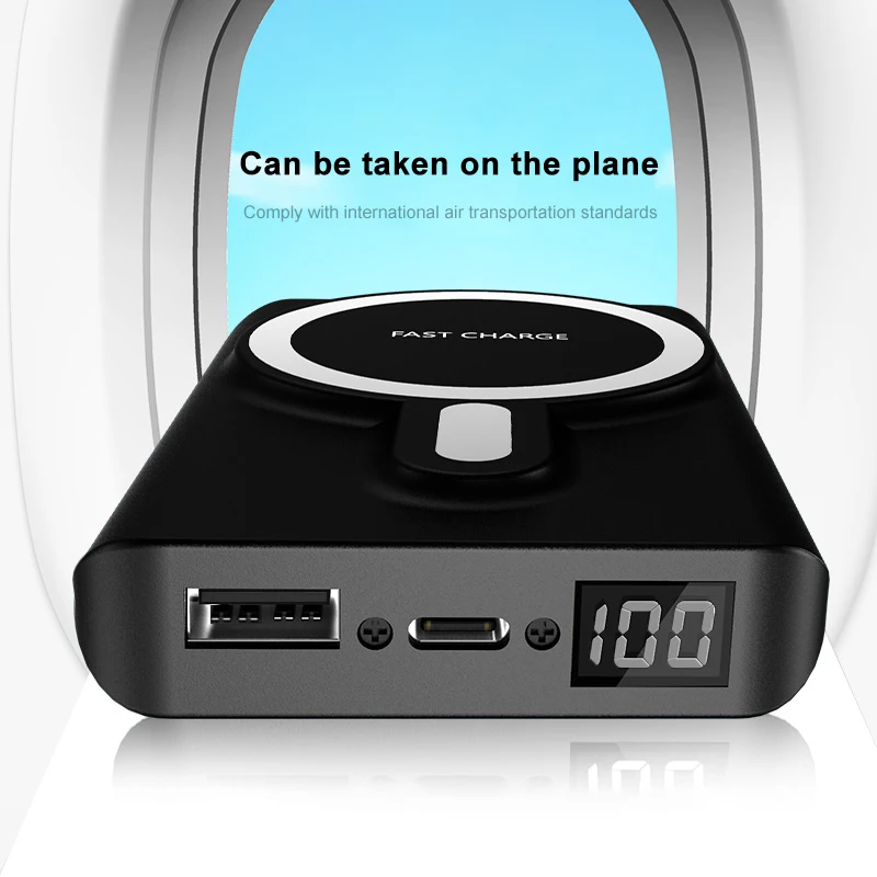 15W 20000mah magnetic USB wireless charger mobile portible power bank station for android and original iphone