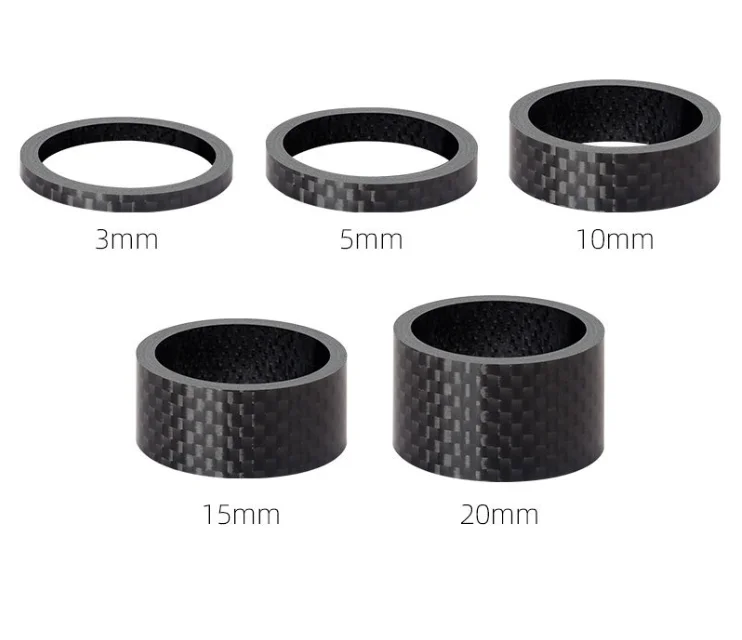 13063 1/2/3/5/10/15/20mm MTB Fork Spacer Bicycle Stem Headsets Braided Weave Carbon Fibre Bike Washer