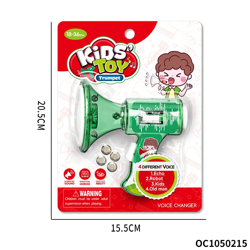 Funny cheap small plastic horn toy loudspeaker voice change microphone for children wholesale