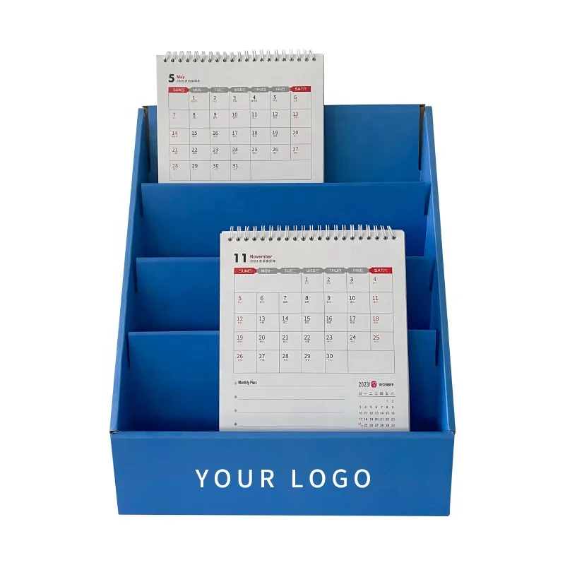 Durable Cardboard Display Stand Office File Brochure Holder Booklet Display Strong Rack 3 Layer Folding Shop Promotion Shelves
