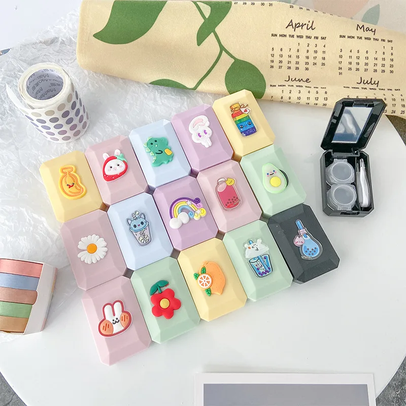 
Contact Lens Case Container Contact Lenses Kit Wholesale Custom Logo Packing Eye Contact Lenses Boxes Display Case with Mirror 
