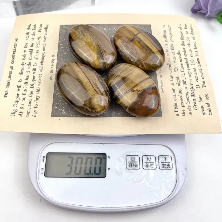 Wholesale Factory Direct Selling Eye-catching Crystals Healing Stones Mini Size Tiger Eye Stone Palm Stone For Selling
