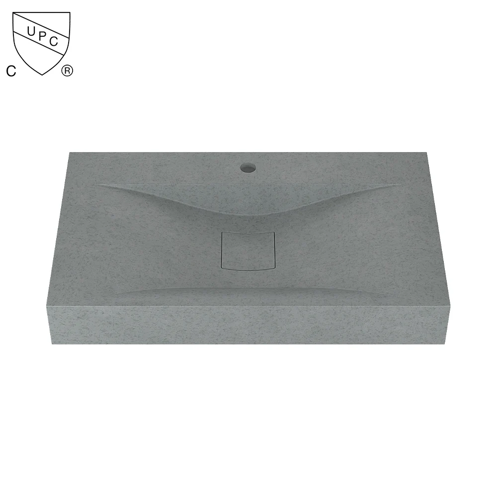 American Wholesale OEM small light luxury bathroom Concrete sink mottled blue gray toilet countertop wash basin