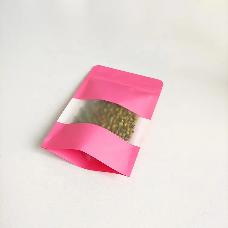 RTS 17x24cm black yellow blue pink green orange purple color recyclable kraft paper pouch for food packaging