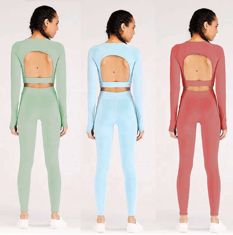 Factory custom recycled polyester women yoga wear set with logo rpet tracksuits sustainable eco friendly products