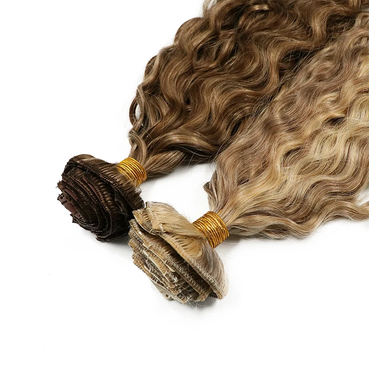 Raw Hair Supplier Better Length Clip Ins Afro Human Hair Brazilian Curly Piano Color Seamless A Clip In Hair Piece Extension