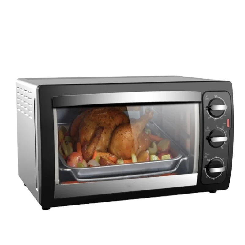 
 Черная бытовая электрическая печь для выпечки пиццы и хлеба SMAD 30L  