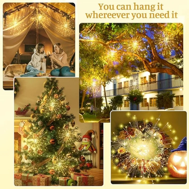 2024 Hot Sale Christmas Holiday Explosive Led Copper Wire Lights 120 LEDs Battery Powered with Remote Control