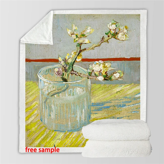 Cheap Price Wholesale Soft Sofa Warm Plaid Polar bohemian Sherpa Throw Blanket