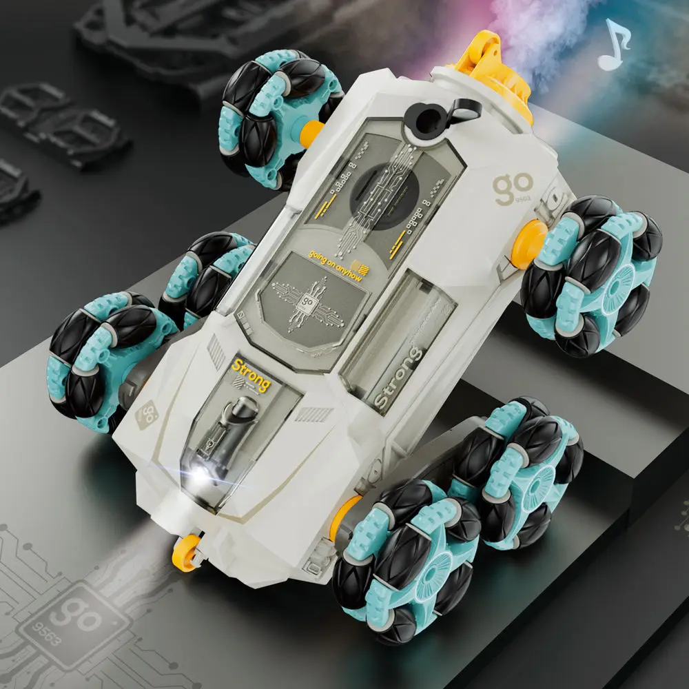6WD Swing Arm RC Stunt Car With Spray Music Dual Remote Control Car Cool Radio Control Toys Coches de juguete